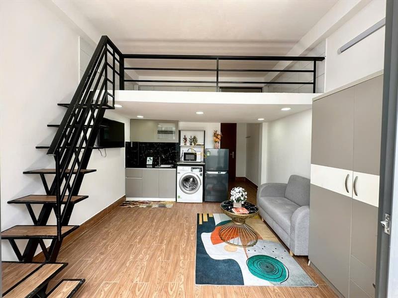 CĂN HỘ DỊCH VỤ FULL NỘI THẤT MÁY GIẶT RIÊNG CÓ BAN CÔNG